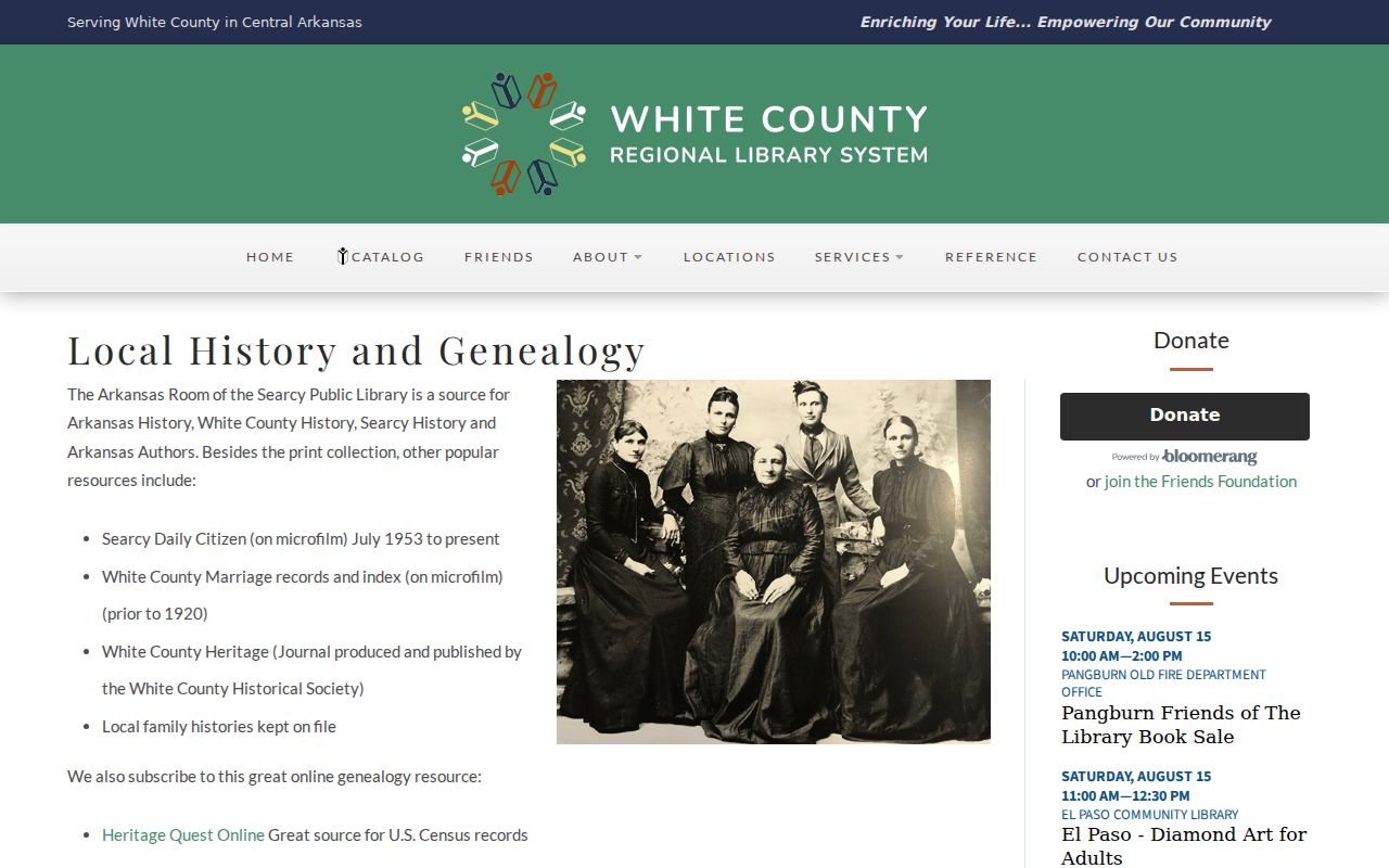 Searcy residents directory Arkansas Room genealogy holdings