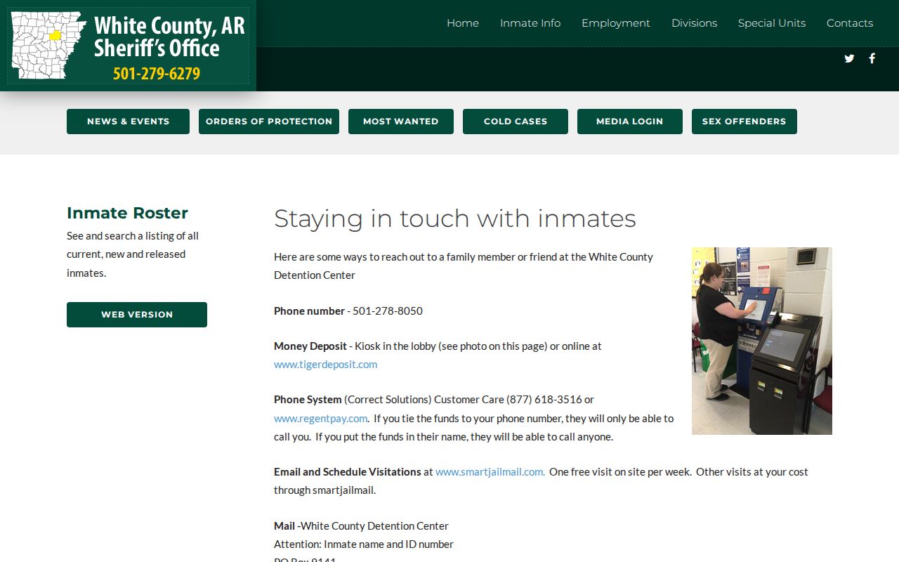 Searcy neighbors White County current inmate roster entry page