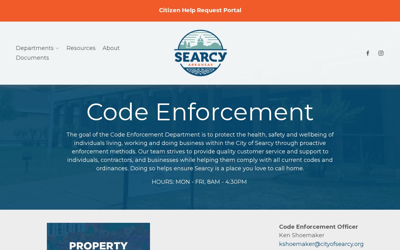 Searcy street directory code complaint search page