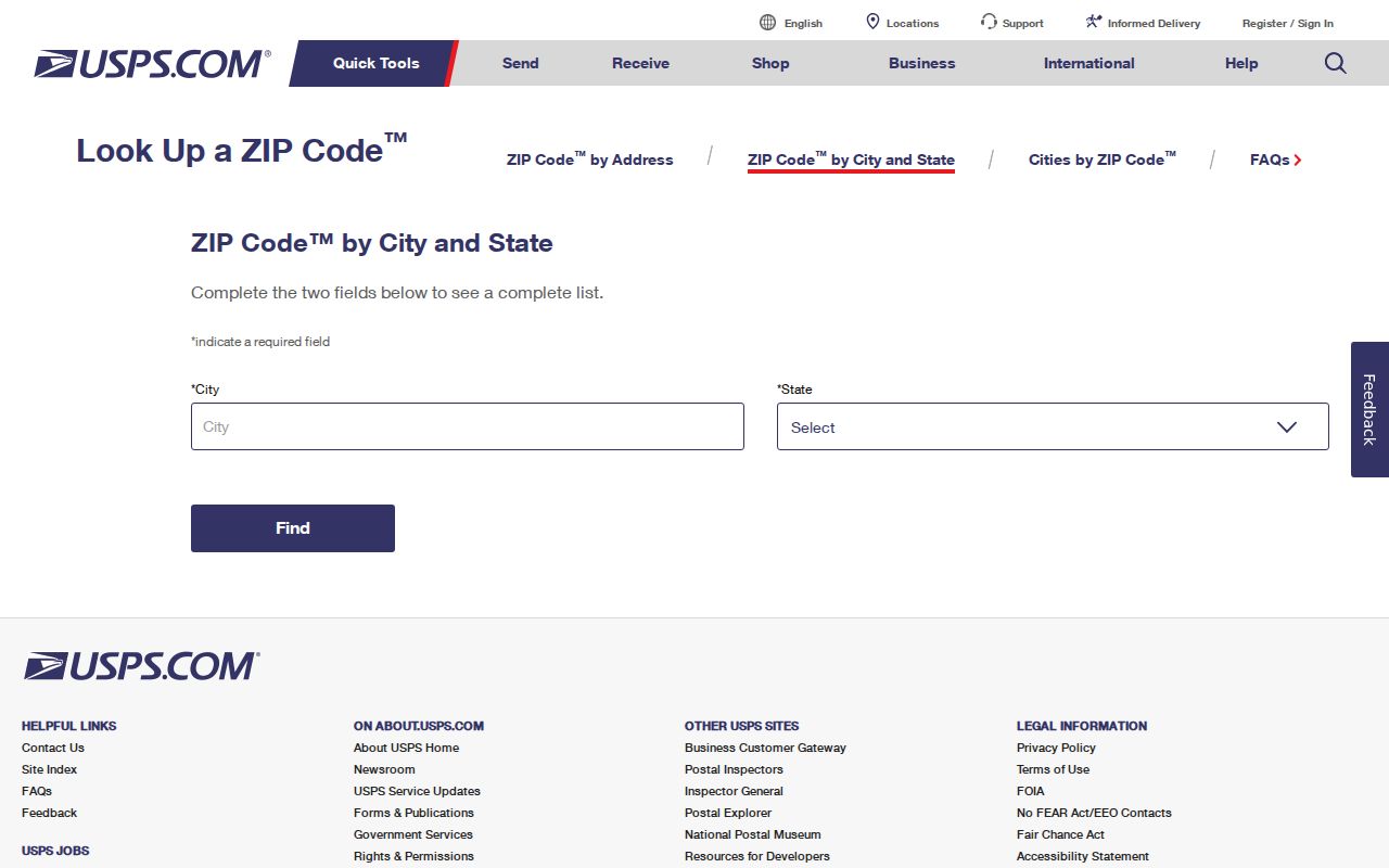 Searcy ZIP code USPS city and state lookup screen