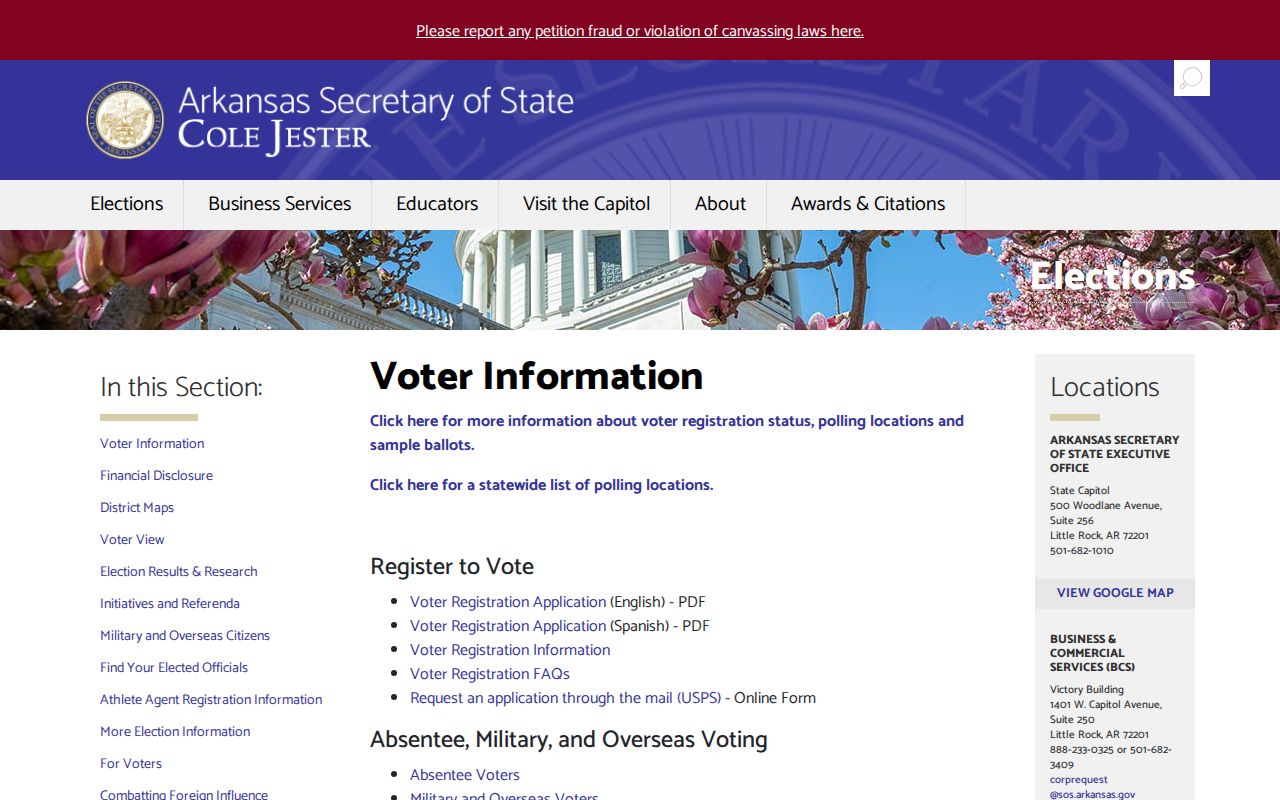 Searcy ZIP code source for Arkansas voter information